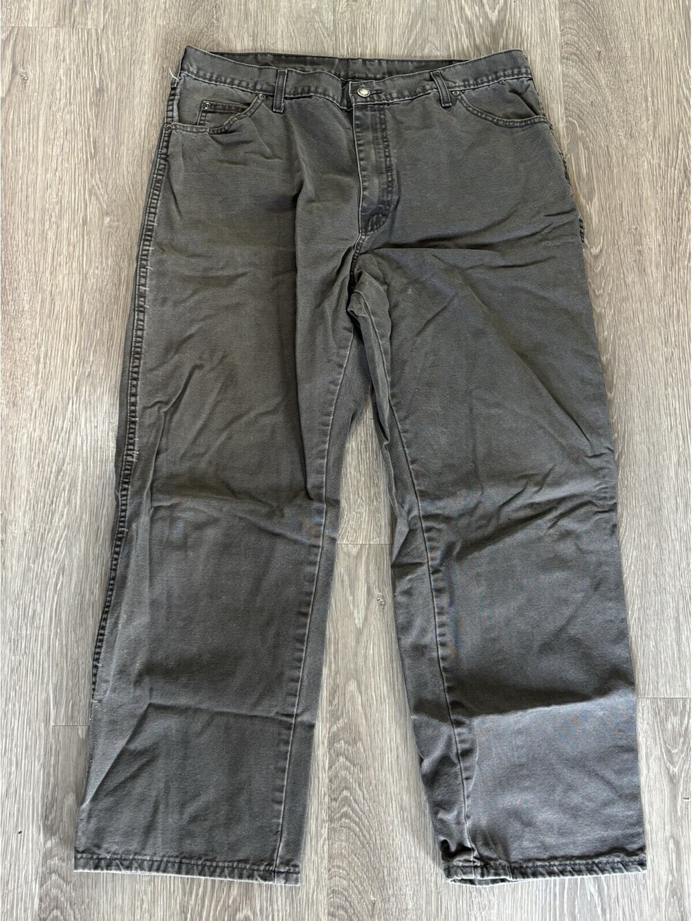 Vintage Dickies Carpenter Pants Men 38x30 Faded Gray Canvas Workwear
